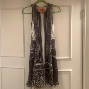 Clover canyon black & white fit & flare dress - s